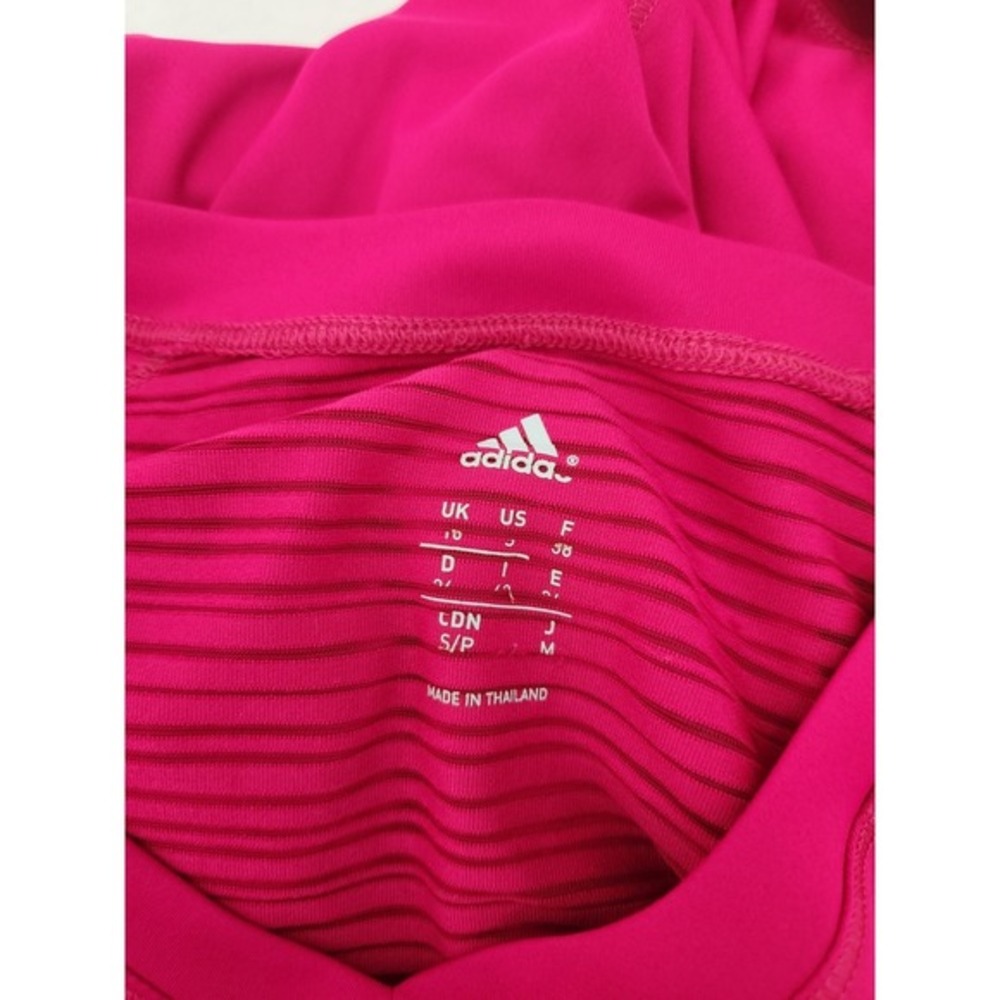 Adidas Long Sleeve‎ V Neck Athletic Top Pink Striped Back Womens S - Picture 4 of 7
